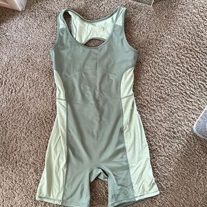 Fabletics powerhold one piece short open back onesie Medium